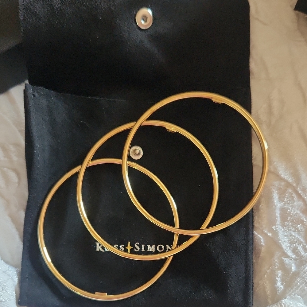Ross + Simons 22k Plated Gold Bangle Bracelet, Set Of 3